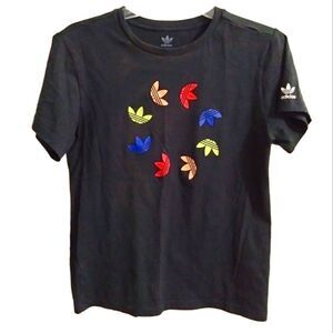 Adidas Short Sleeve Tee Shirt Size L 13-14Y Black